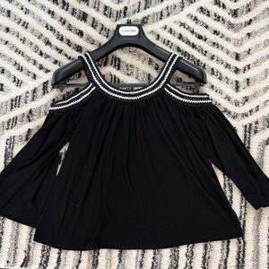 Black Cold Shoulder Blouse